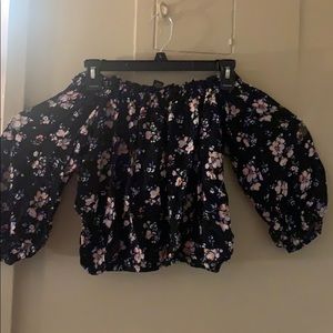 Forever 21 summer blouse with pink flowers